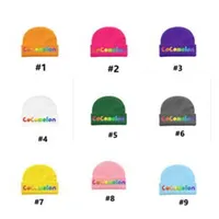 US STOCK Cartoon Cocomelon Hat Kids Boys Girls Designers Cuffed Beanie Cap Solid Knitted Tuque Cute Letters Print Skull Cap Outdoor Headwear