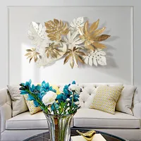 Väggklistermärkear nordiska smidesjärn hängande löv dekoration hantverk hem soffa bakgrund 3d stereo klistermärke väggmålning tillbehör