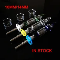Hot Mini Nector Collector Kit 10mm 14mm Collectors Dab Hookahs Straw Oil Rigs Micro NC Set Glass Water Pipes Titanium Tip NC18
