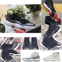저렴한 새로운 11S 11 브리드 감마 블루 농구 신발 남자 45 검은 고양이 흰색 시멘트 4 4s 여성 남성 신발 신발 35
