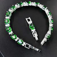 Catene squisita Elegante Elegante Smeraldo 4 STKS / Set Sneeuwvlok Ringen Ketting Oorbellen Armband Vrouwen Crystal By gioielli