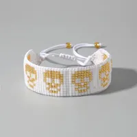Bracelets de charme rttooas miyuki bracelet de motif de crâne doré pour femmes uniques boho femelle à la main.