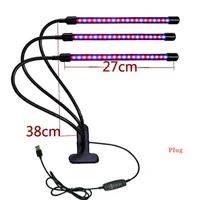 5V USB-Dimmen-Timing-LED-Wachsen-Leuchten Drei Köpfe Botaniklampen Desktop-Doppel- und ein Kopf-Pflanzenlampen-Clip-Innen-Gemüsewachstum-Laternen