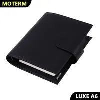 Moterm Luxe Series A6 Size Rings Planner with 30 mm Silver Rings Agenda Pebbled Grain Cowhide Organizer Diary Journal Notepad 220224