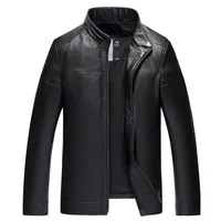 Genuine Leather Clothes Mens First Layer Cowhide Stand-up Collar Slim Fit Biker Jacket Handsome Tide Men&#039;s & Faux