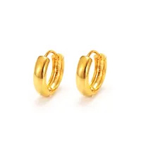 NOUVEAU Italien Solide 14K Jaune Gold Huggies Hoke Boucles d'oreilles 1/2 "= tube carré de 13mm