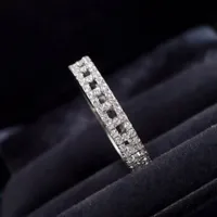 S925 Silber Punk Band Ring mit Diamant für Frauen Hochzeit Schmuck Geschenk in 18 Karat Rose Gold überzogen mit Velet Tasche Freies Verschiffen PS3756