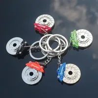 Creative Keychains Brake Disc Wheel Caliper Metal Keychain Car Modification Waist Key Ring Trinket Pendant Buckle Gifts