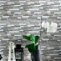 Art3d 30x30cm 3D Wall Stickers Self-adhesive Peel and Stick Backsplash Tile Long Stone for Kitchen Bathroom , Wallpapers(6-Piece)