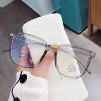 Zonnebril Qutzzmnd Retro Mannen Vrouwen Groot Frame Anti Blauw Licht Leesbril Mode Optische Bijziendheid Blokkeren Eyewear 2022