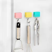 Sublimering magiska magnetiska krokar hängande nyckel sundries kök kylskåp stark magnet klibbig krok hem dekoration 180 ° rotera metall krok