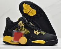 4 Thunder Hombres Zapatos de baloncesto de alta calidad 4S Black White-Tour Amarillo para hombre Zapatillas de deporte al aire libre Deportes 308497-008 con caja