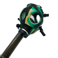 Gas Mask Silicone Pipe With Acrylic Smoking Bong Bag Solid Camo Colors Creative Design Dabber For Dry Herb Concentrate Cosplay