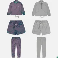 2021 Hotselling Металлический радужный нейлоновый набор серые светоотражающие легкие куртки шорты брюки верхняя нижняя хип-хоп уличная улица