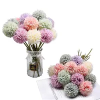Hot 6.5cm Artificial Dandelion Flor bola falsa estrada citada plantas Pompom flores para casa festa de casamento decoração flores de seda y0630