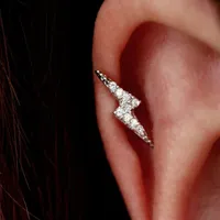 Women Jewelry Stainless Steel Mini Stud Earrings Lightning Cross Butterfly Snake Helix Cartilage Tragus Lobe Ear Piercing Jewelry Wedding Accessories AL9904