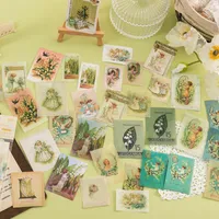 Gift Wrap 40 stks Vintage Plant Bloemen Washi Stickers Scrapbook Craft voor tijdschrift Handrekeningdecoratie Materiaal