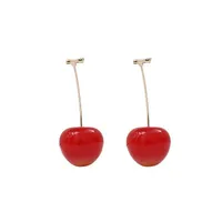 Stud Fashion 3D Goccia di ciliegia rossa orecchini carino frutta oro ciondolare orecchini gioielli gioielli di fascino orecchini regalo per le donne ragazze San Valentino