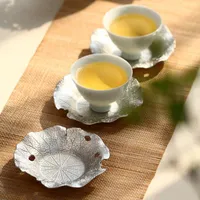 MATS Podkładki Vintage cyny Żelazo Brązowy Uchwyt Pucharu Spodek Teacup Akcesoria do herbaty Wielofunkcyjne gospodarstwo domowe