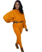 Pantalones de dos piezas de las mujeres 2021 Producto otoño Color Puro Moda Temperamento Tendencia Camisa de manga larga Lápiz adecuado para Fitness Sportswear