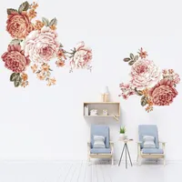 Adesivi murali 3D PO wallpaper PO murale dipinto a mano nero bianco rosa peonia fiore soggiorno art home decor pittura carta