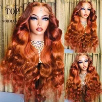 Lace Wigs Topnormantic Ombre Color Loose Wave For Women 13x4 Front Remy Brazilian Human Hair Colored Wig With Baby