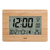 FANJU DIGITAL RELOJ DE PARED LCD Big Número grande Tiempo Calendario Calendario Mesa de alarma Escritorio Relojes Moderno diseño Oficina Decoración del hogar 211130