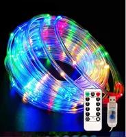 200 LED 20 Metr USB Wodoodporna RGB Pilot Outdoor Boże Narodzenie Oświetlenie Ogród Dekoracyjny Garland Tube Rope String Lights Wakacyjny Oświetlenie