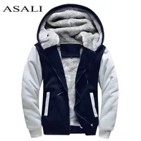 ASALI Bombacı Ceket Erkekler Yeni Marka Kış Kalın Sıcak Polar Fermuar Mens Sportwear Eşofman Erkek Avrupa Hoodies 201112