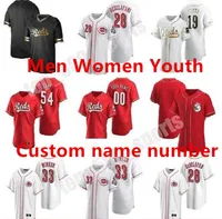 Custom 2021 Cincinnati Aristides Aquino Hommes Femmes Youth Reds Reds Baseball Jersey Soin Joey Votto Raisel Iglesias Jesse Winker Eugenio Johnny Scott