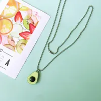 Süße lange Kette Avocado Anhänger Halskette für Frauen Mädchen wenig Mini Essen Spiel Halsketten Party Geschenk DIY Obst Schmuck