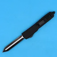 Высочайшее качество черные ручки Автоматический тактический нож D2 стальной двухцветный лезвие цинко-алюминальной сплава ручка с нейлоновой сумкой