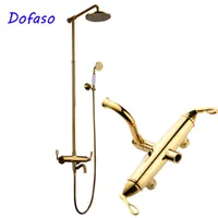 Dofaso Luxury Bathroom Big Rain Shower Mixer Taps Gold Shower Set avec robinet spécial All Brass System