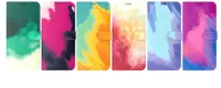 Pintura de óleo de óleo de pele de tinta de couro casos para iPhone 13 Série Samsung F52 A03S One Plus Nord CE 5G N200 9 Pro OnePlus N10 N100 Aquarela Paint Titular Flip Capa