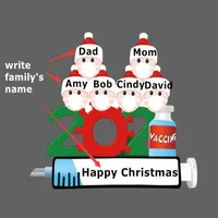 2021 Decorazioni natalizie Compleanno Compleanno Party Regalo Prodotto Personalizzato Famiglia di 1-9 teste Siringa Ornamento di Siringa Pandemica Accessori di resina fai da te con corda
