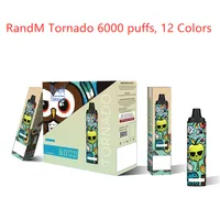 Autêntica Randm Tornado Display Vape Pen E Dispositivo de cigarro com controle de fluxo de ar recarregável 12ml pod 6000 puffs kit kit rm