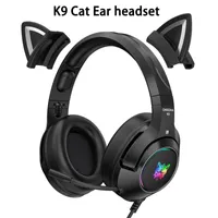 Cuffie da gioco per orecchio per gatti onikuma k9 con microfono Mic RGB Luminous Phone Mobile Computer Riduzione del rumore Auricolare Gioco Auricolare