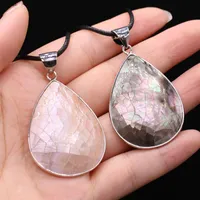 Pendant Necklaces 1PCS Natural White Black Shells Water Drop Necklace High Quality For Woman Jewelry Making DIY Accessories Ornament Gift