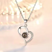 Pendant Necklaces Eternal Flowers Jewelry Box Romantic Heart Shape Necklace Valentines Wedding For Women Mother Girlfriend Gifts