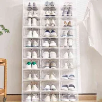 1pcs Shoes Storag Box Thickened Transparent Drawer Case Plastic Organizer Rack Cabinets Stackable