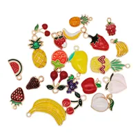 Groothandel emaille charms voor oorbellen hangers kettingen fruit aardbei ananas bananen accessoires handgemaakte sieraden maken