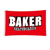 SkateBoards flag for baker مروحة 3x5ft مزدوجة خياطة الديكور راية 90x150cm الرياضة مهرجان البوليستر الرقمية المطبوعة بالجملة