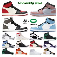 Jumpman 1 أحذية كرة السلة OG High 1S تشغيل UNC Hyper Royal Homage To Home University الأزرق الرجال الرياضة مصمم أحذية رياضية 36-47