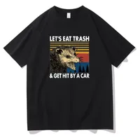 T-shirts T-shirts eten afval getroffen door een auto T-shirt Aankomst Grappige Anime Katoenen Tops Tee Unisex 11 Kleuren Kleding, Drop Ship
