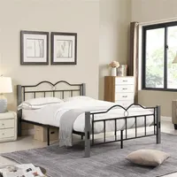 Amerikaanse aandelen metalen metalen afmeting platform bed met houten voet slaapkamer meubels) A503109