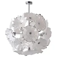 Pattern Plates Lamps Luxury Design Blown Glass Lamp Energy Saving Lighting LED Pendant Lights for Living Room
