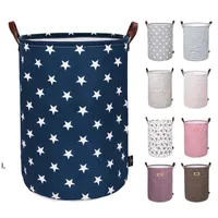 Foldable Storage Basket Kids Toys Storage Bags Bins Printed Sundry Bucket Canvas Handbags Clothing Organizer Tote 12pcs RRE12822