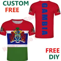 Gambia T-shirt Mannen T-shirt CCUSTOM Naam Nummer GMB Mannen T-shirt Print Text County Flag Team Photo Clothed X0602