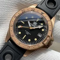 Montres-bracelets SteelDive Men Diver Watch Bronze Luxe Montres automatiques de luxe 20Bar Sapphre Mer miroir Saphir C3 lumineux