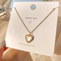 Pendant Necklaces Design 316L Stainless Steel Peach Heart Opal Chain Necklace For Women Girl Temperament Jewelry Zircon Choker
